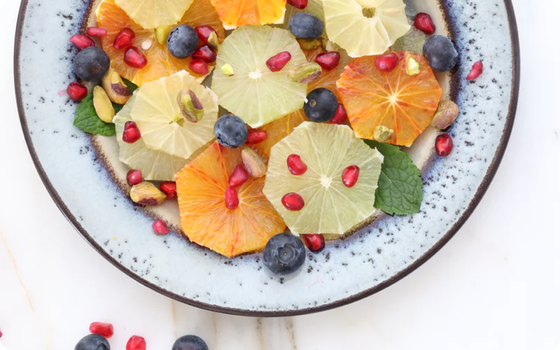 Photo of fruit salad with mint